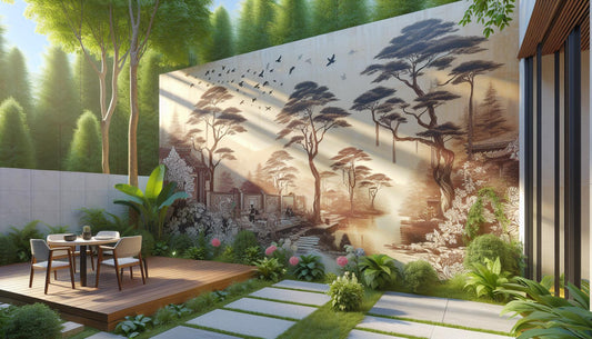 Beautiful example of an outdoor wall decal.